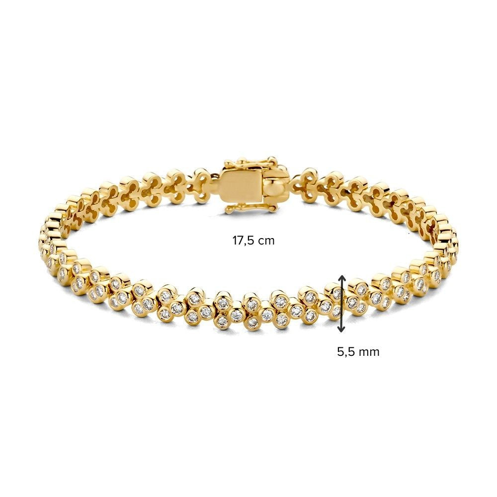 Bracciale in Oro Giallo con Diamanti 2,45 Carati – Oro 14 Carati, Bracciale di Lusso da Donna