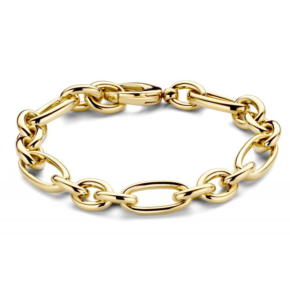 Bracciale in oro giallo 14 carati con design classico, lungo 20 cm e peso di 16,1 g.
