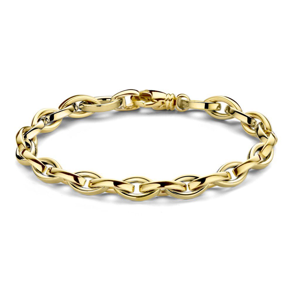 Geelgouden Schakelarmband met Luxe Sluiting – 14 Karaat Goud, 20 cm, Elegante Armband voor Dames