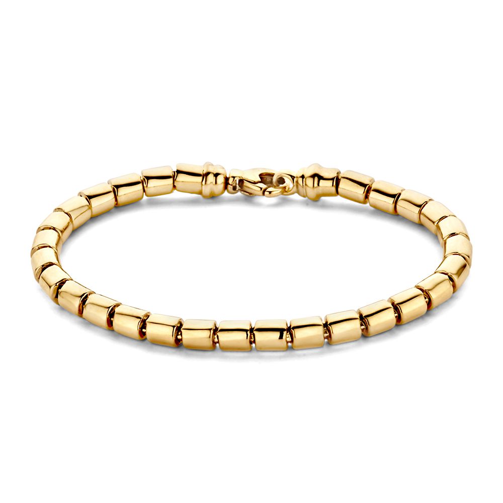 Bracciale in oro giallo classico con chiusura a moschettone, 14 carati, 19,5 cm.