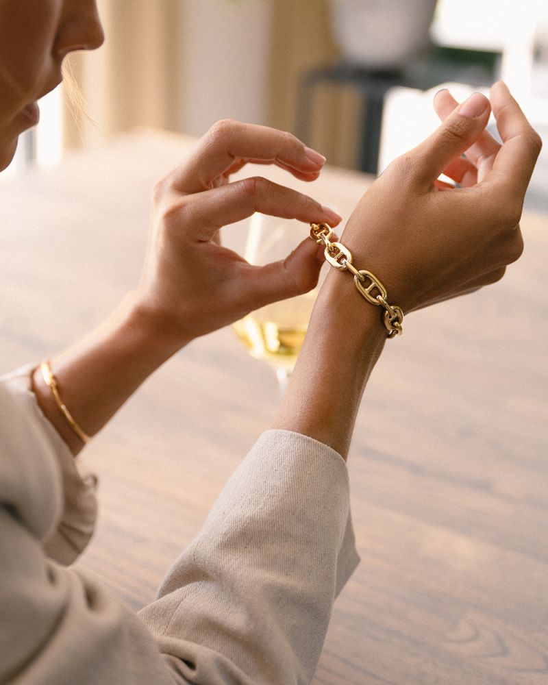 Bracciale in oro giallo con maglia 'Gucci', 14 carati, 19,8 gr, 20 cm