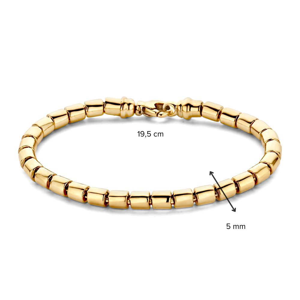 Classico Bracciale a Catena in Oro Giallo con Lussuosa Chiusura a Moschettone, 14 Carati, 11,2 gr, 19,5 cm