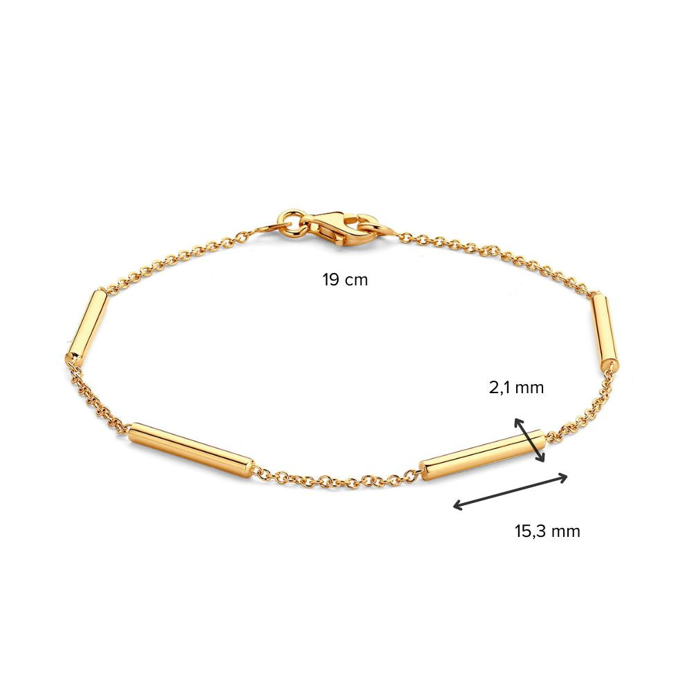 Bracciale in Oro Giallo – Oro 14 Carati, Bracciale Raffinato da Donna, 19 cm