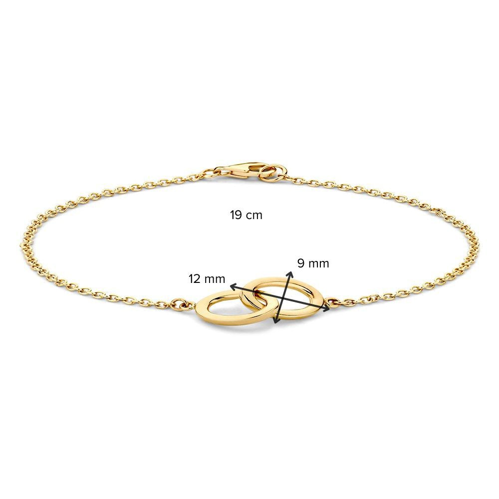 Bracciale d'oro con maglie ovali collegate – Lusso in oro 14 carati da donna