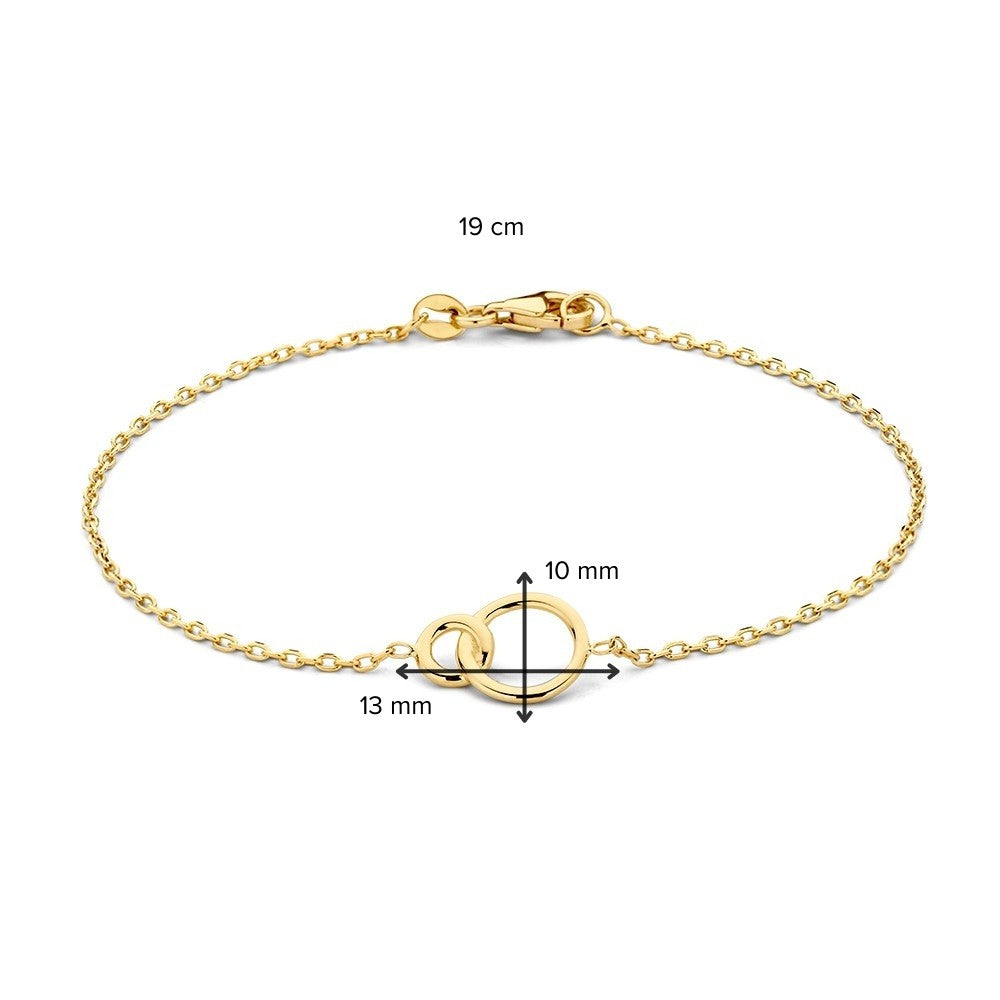 Bracciale in Oro con Solida Maglia ad Ancora e Cerchi Collegati – Lusso 14 Carati per Donna
