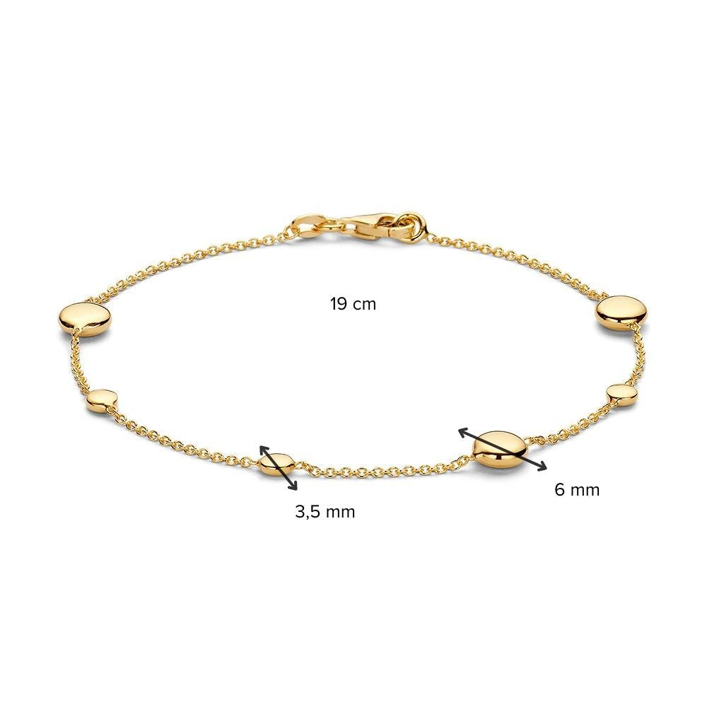 Bracciale Giocoso in Oro Giallo con Elementi Rotondi – 14 Carati