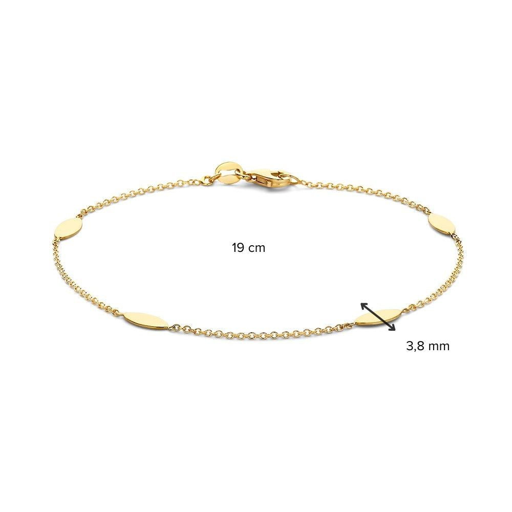 Bracciale a Maglie in Oro Giallo con Elementi Ovali – Oro 14 Carati