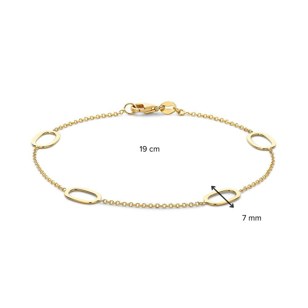Bracciale a Catena in Oro Giallo – Oro 14 Carati con Ovali Traforati