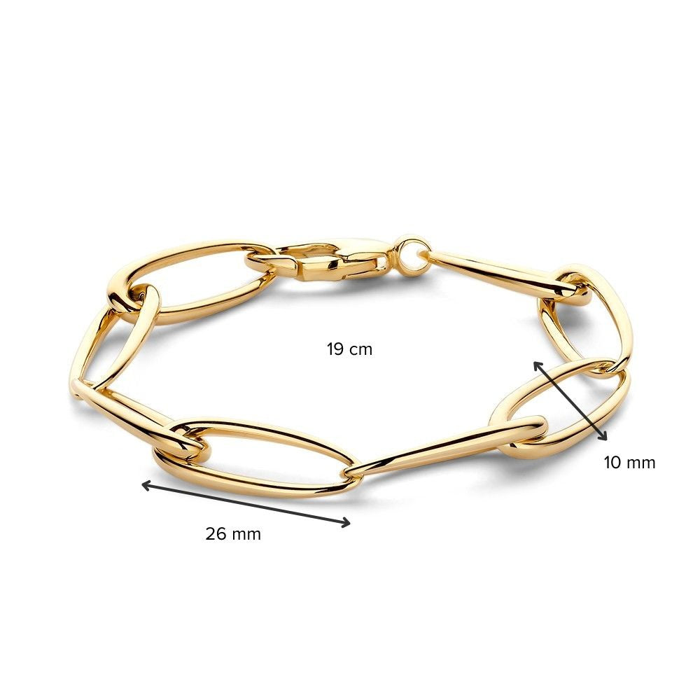 Bracciale a Catena in Oro Giallo con Maglie Asimmetriche – Oro 14 Carati