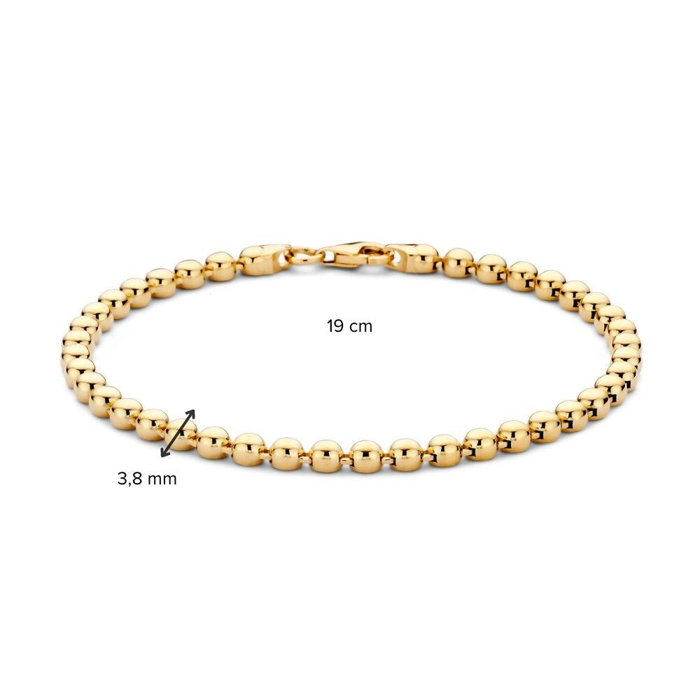 Bracciale Flessibile in Oro Giallo con Palline d'Oro – Eleganza nella Semplicità