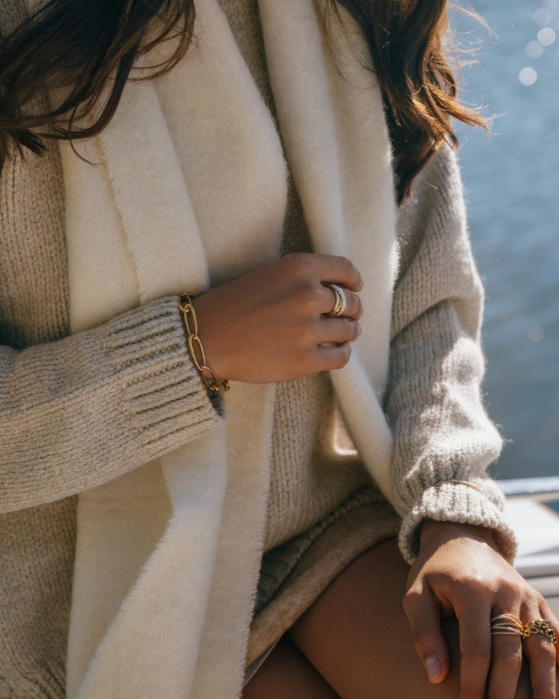 Bracciale a Catena in Oro Giallo con Maglie Asimmetriche – Oro 14 Carati