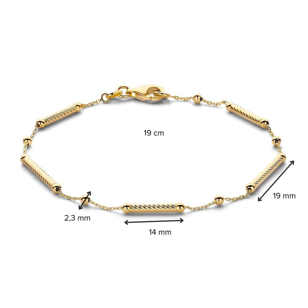Elegante Bracciale in Oro Giallo 14 Carati, 2,2 gr, 19 cm – Senza Tempo e Raffinato