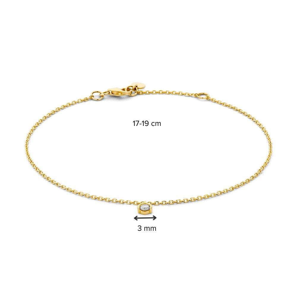Bracciale oro giallo brillante 0,08 crt.
