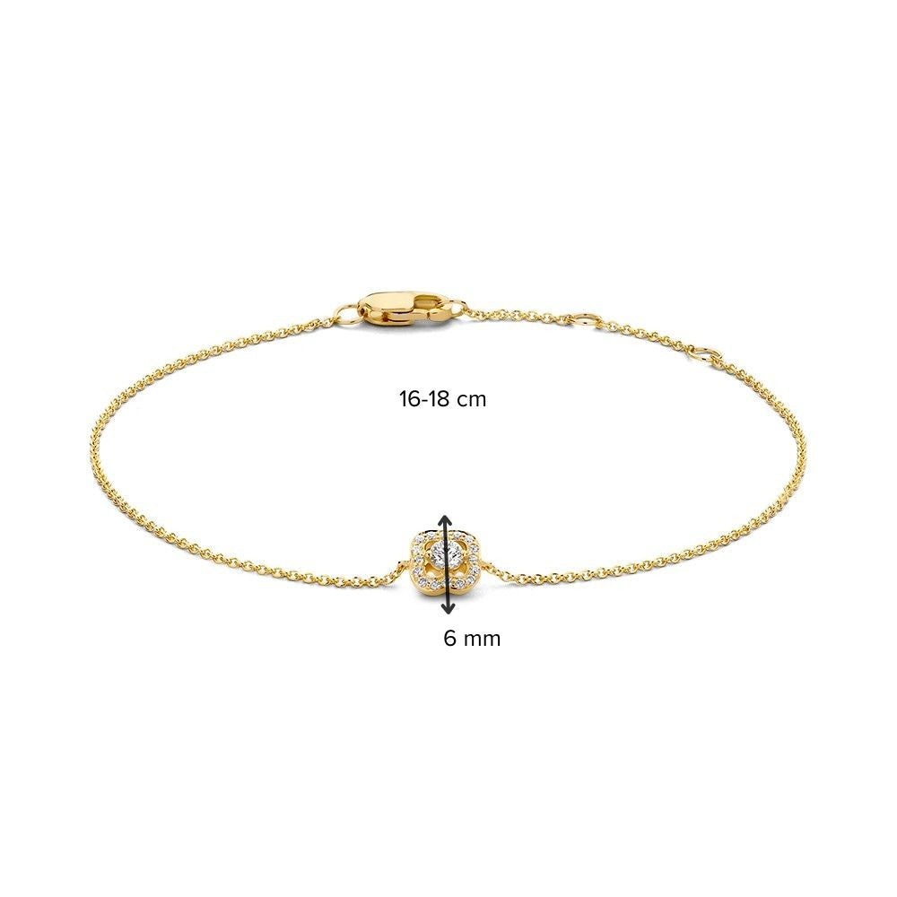 Bracciale in Oro Giallo con Diamanti 14 Carati, 0,14 crt – 18 cm, Elegante e Lussuoso