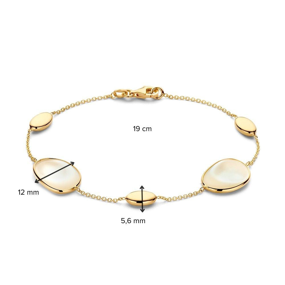 Bracciale in Oro Giallo con Elementi in Madreperla – Bracciale Donna 14 Carati