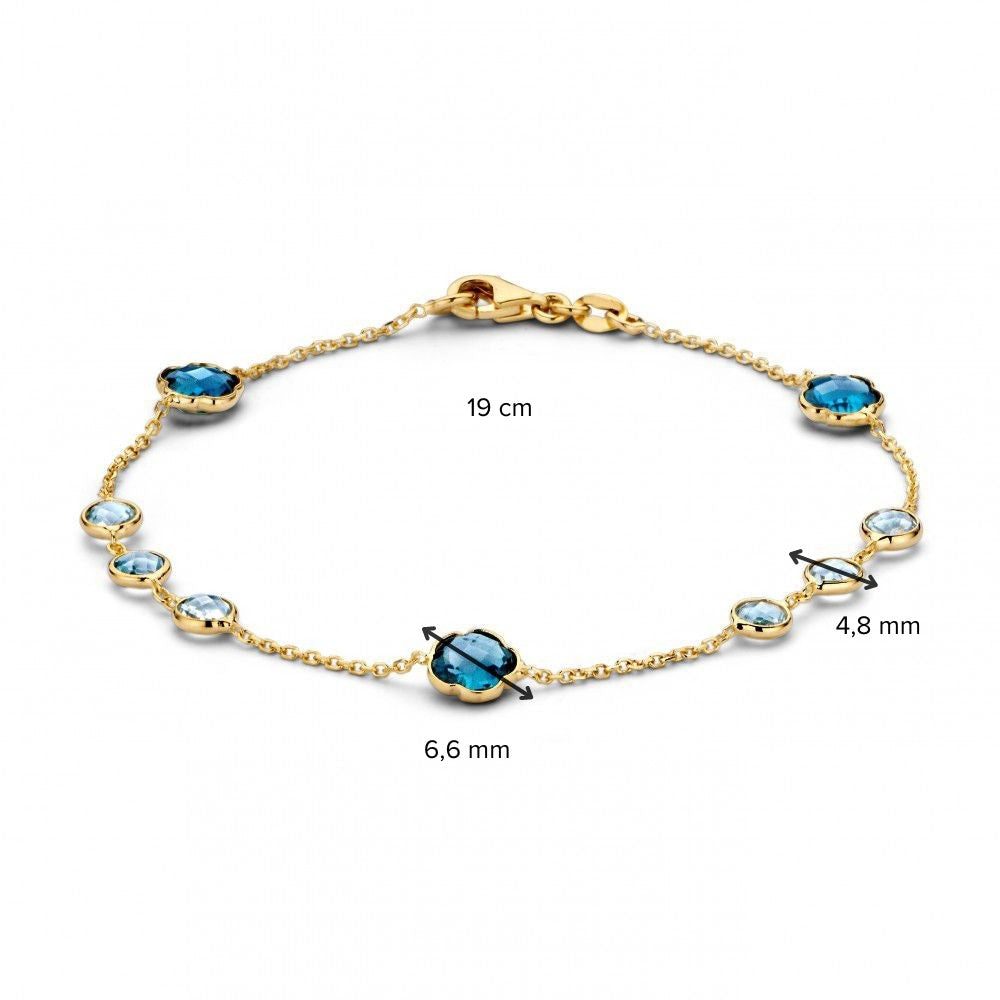 Bracciale in Oro Giallo con Topazio – 14 Carati, Lunghezza 19 cm – Spedizione Gratuita
