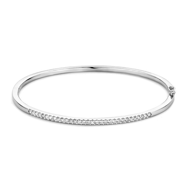 Bracciale in oro bianco rodiato con 31 diamanti da 0,51 ct, accessorio di lusso per donne.