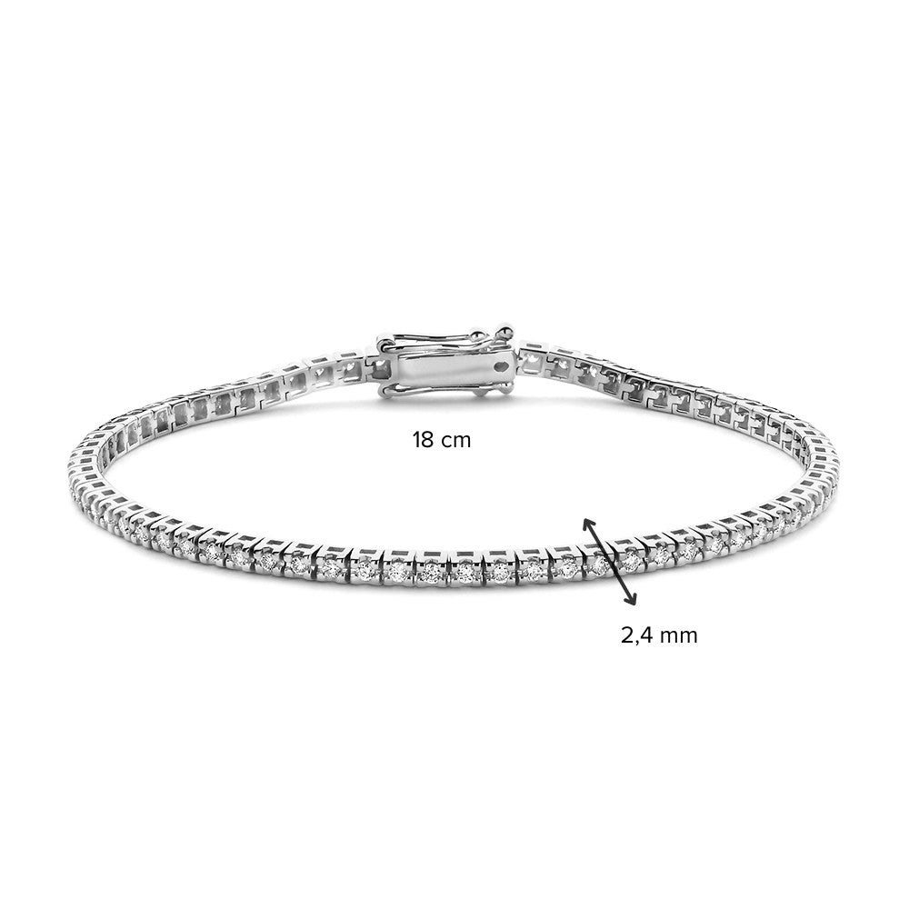 Witgouden Armband met Briljanten 0.95 crt - Elegante Damesaccessoire 14 Karaat