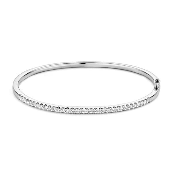 Bracciale in oro bianco con diamanti da 0,96 ct, design elegante e raffinato.