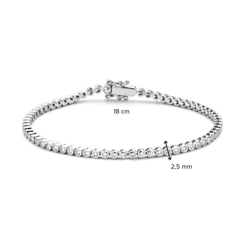 Bracciale Tennis in Oro Bianco con 69 Brillanti – 1.02 crt, 14 Carati