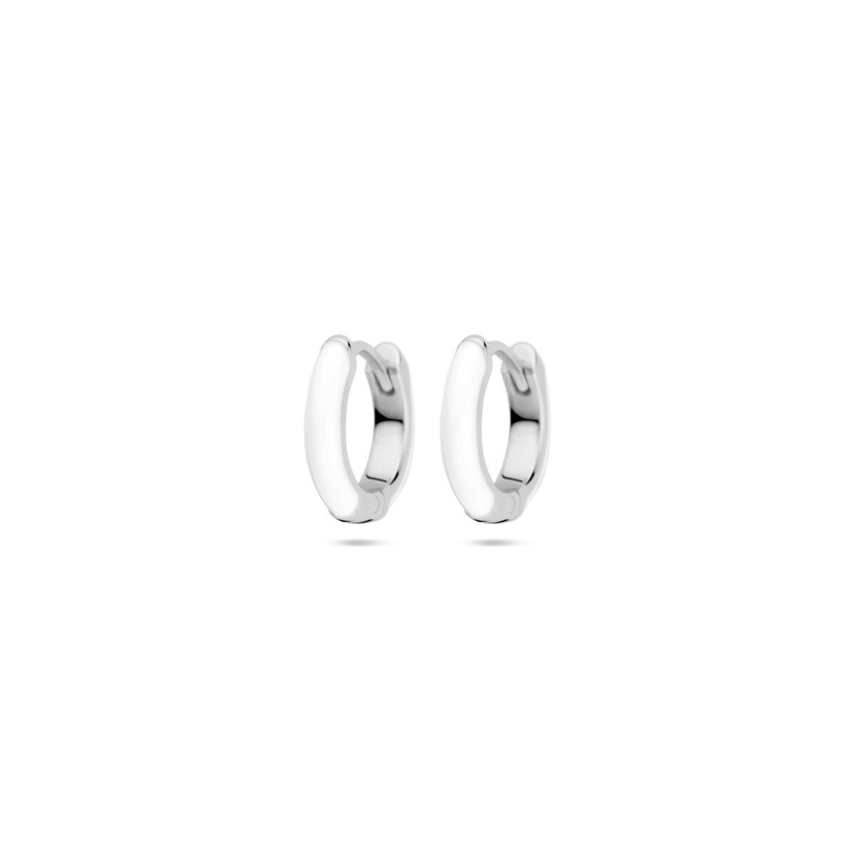 orecchini a scatto smalto 10,5 mm argento rodiato