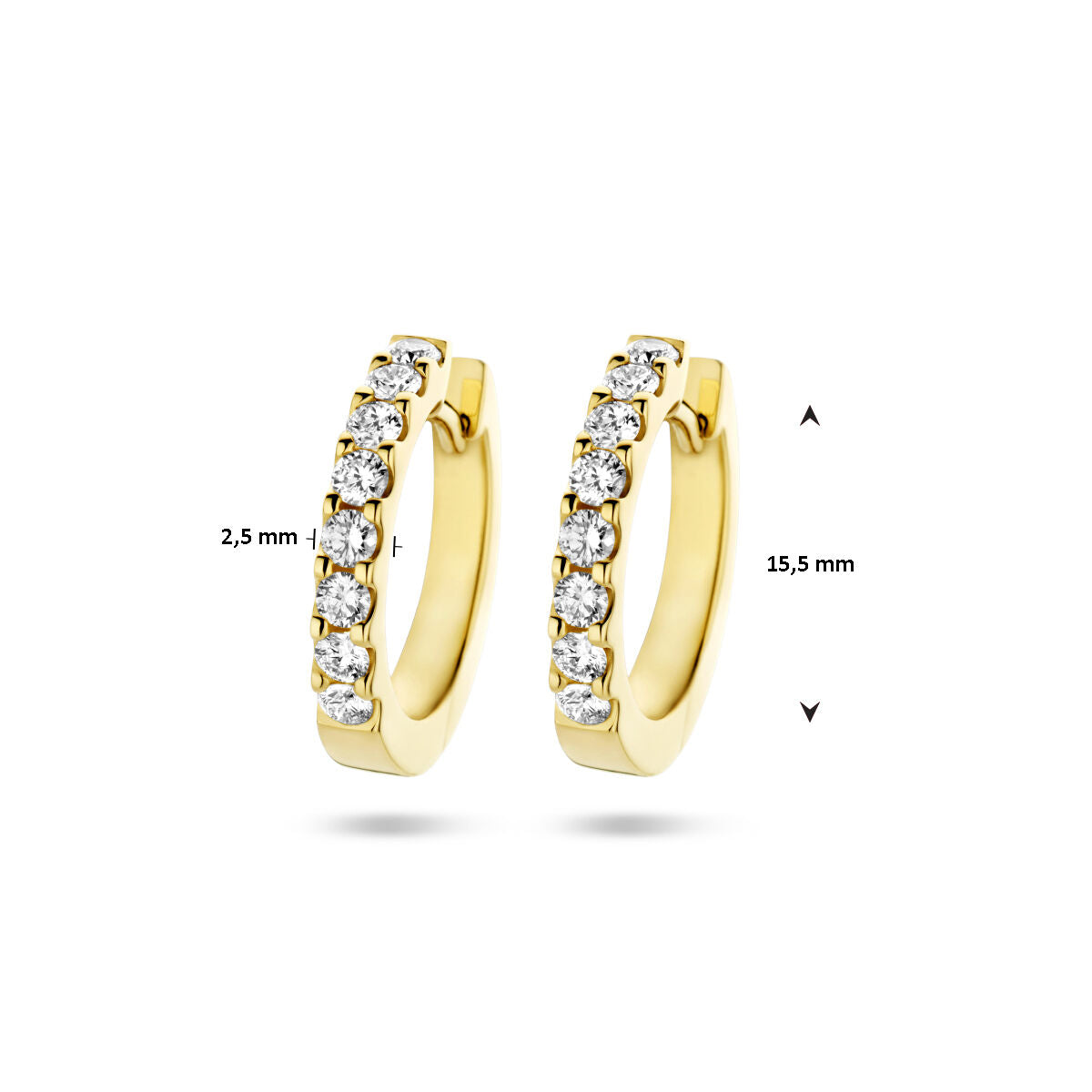orecchini creole diamante 0.50ct (2x 0.25ct) h si oro giallo 14K