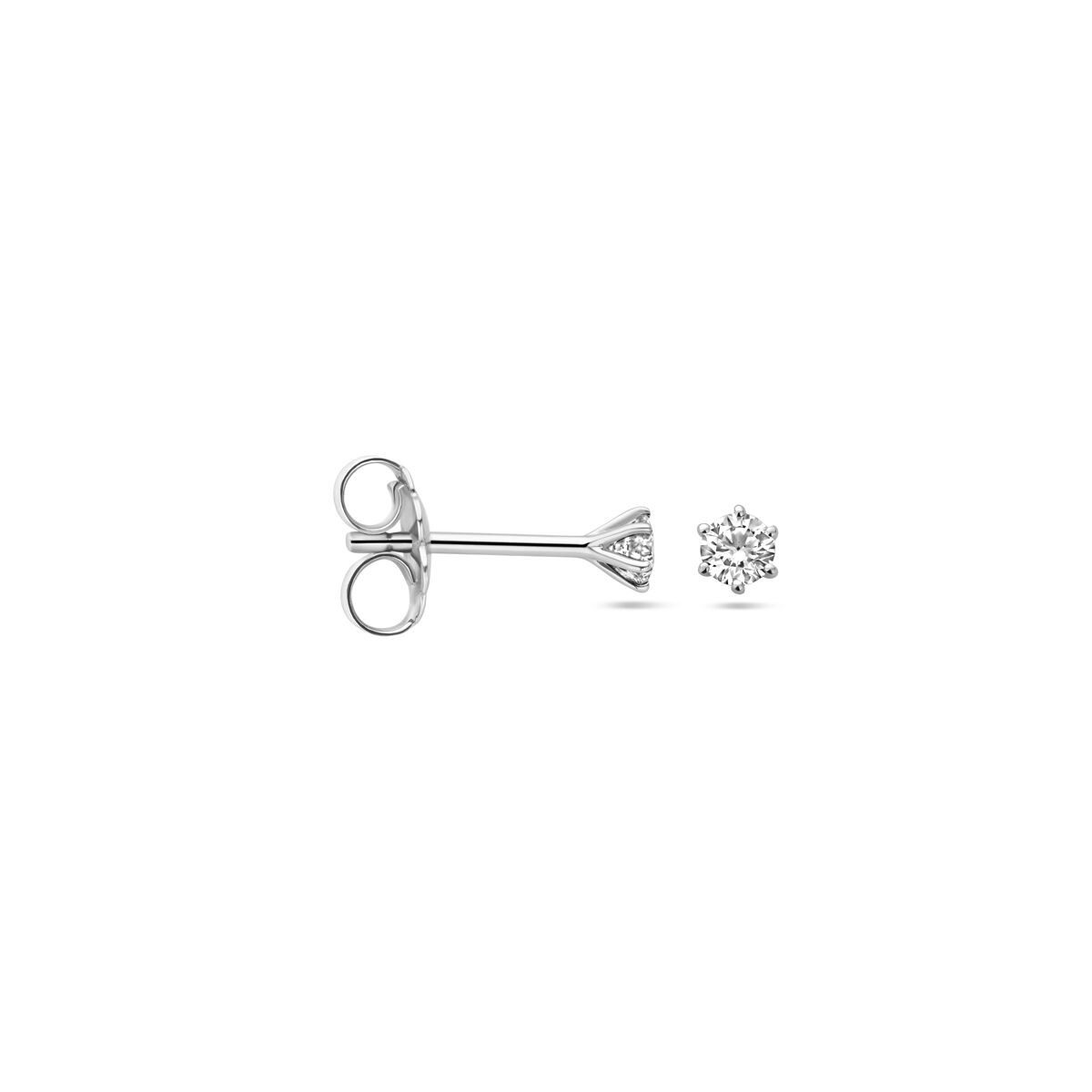 orecchini a bottone diamante h si 14K oro bianco