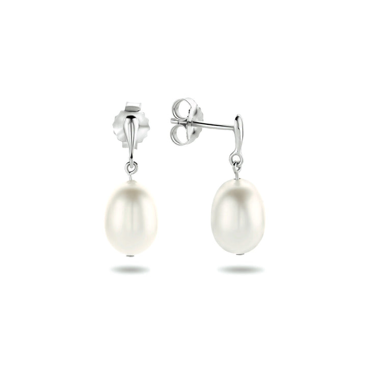 oorhangers parel zilver gerhodineerd