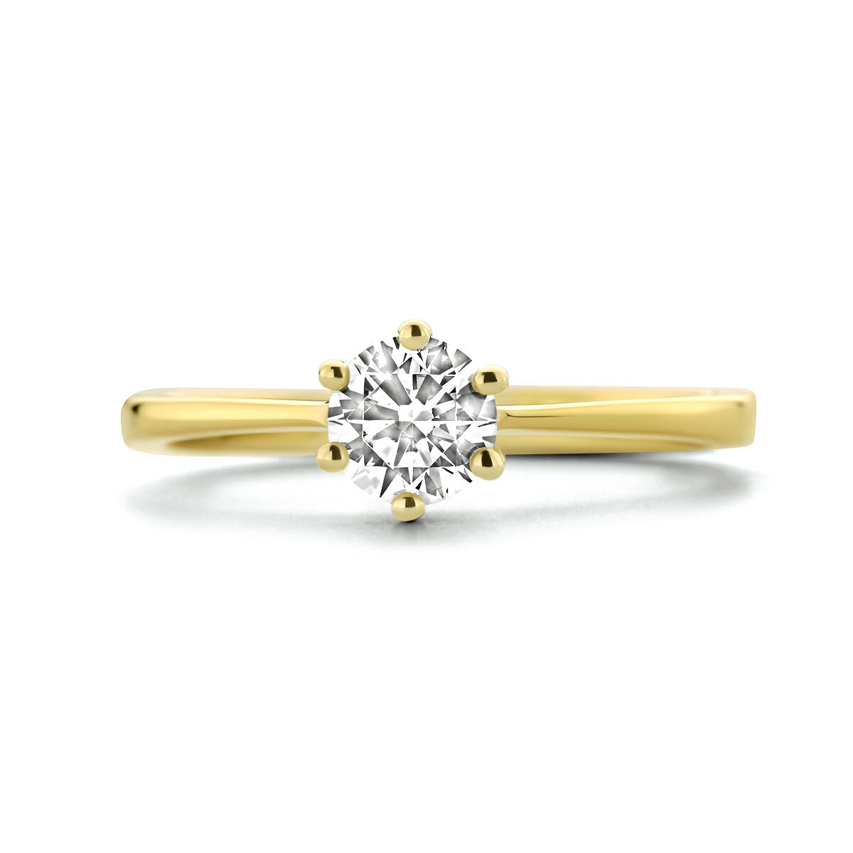 Anello zircone oro giallo 14K