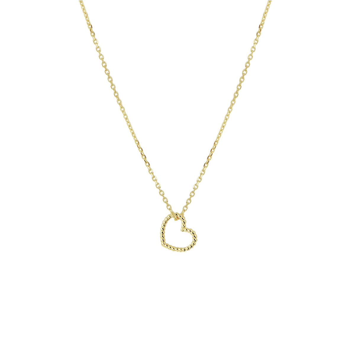 Collana in oro giallo 14K con pendente a forma di cuore.