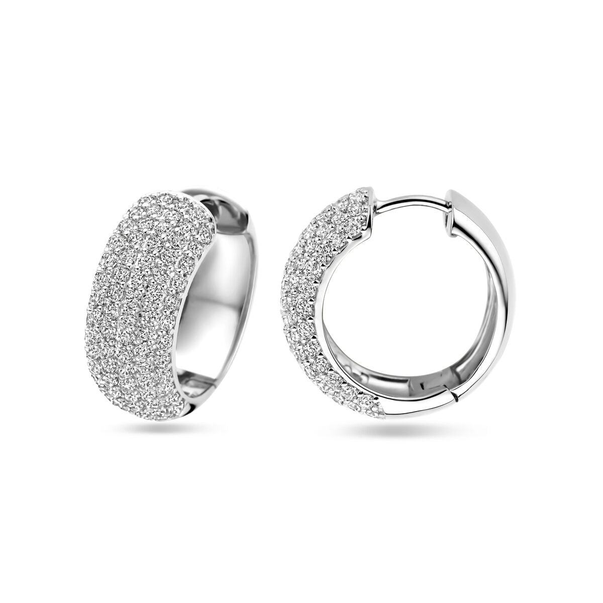 orecchini a cerchio zirconia 20,5 mm argento rodiato