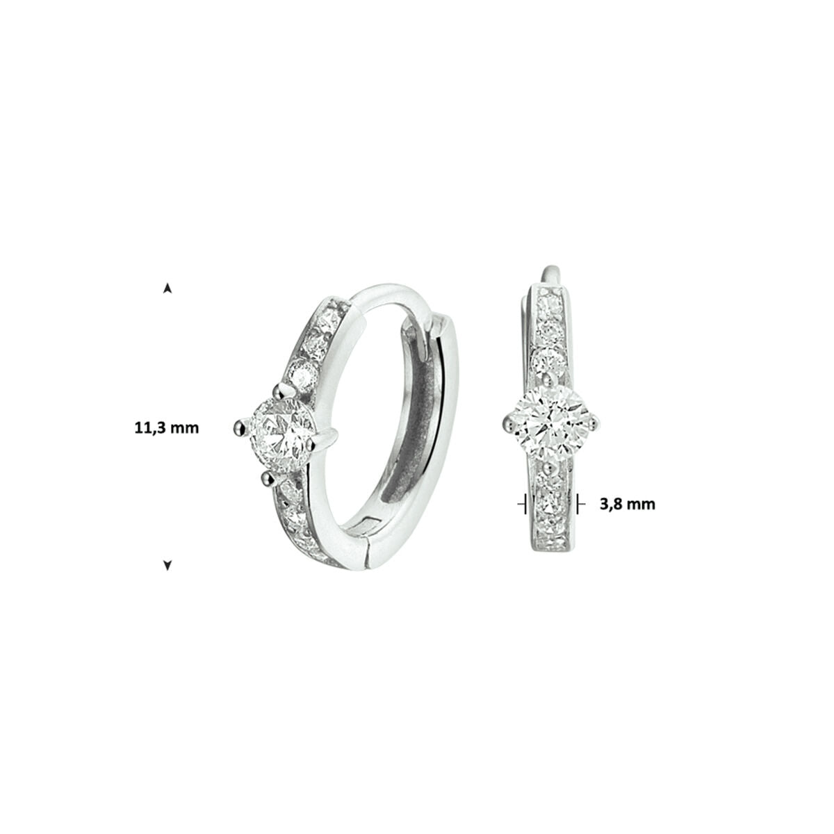 orecchini a clip zirconia argento rodiato