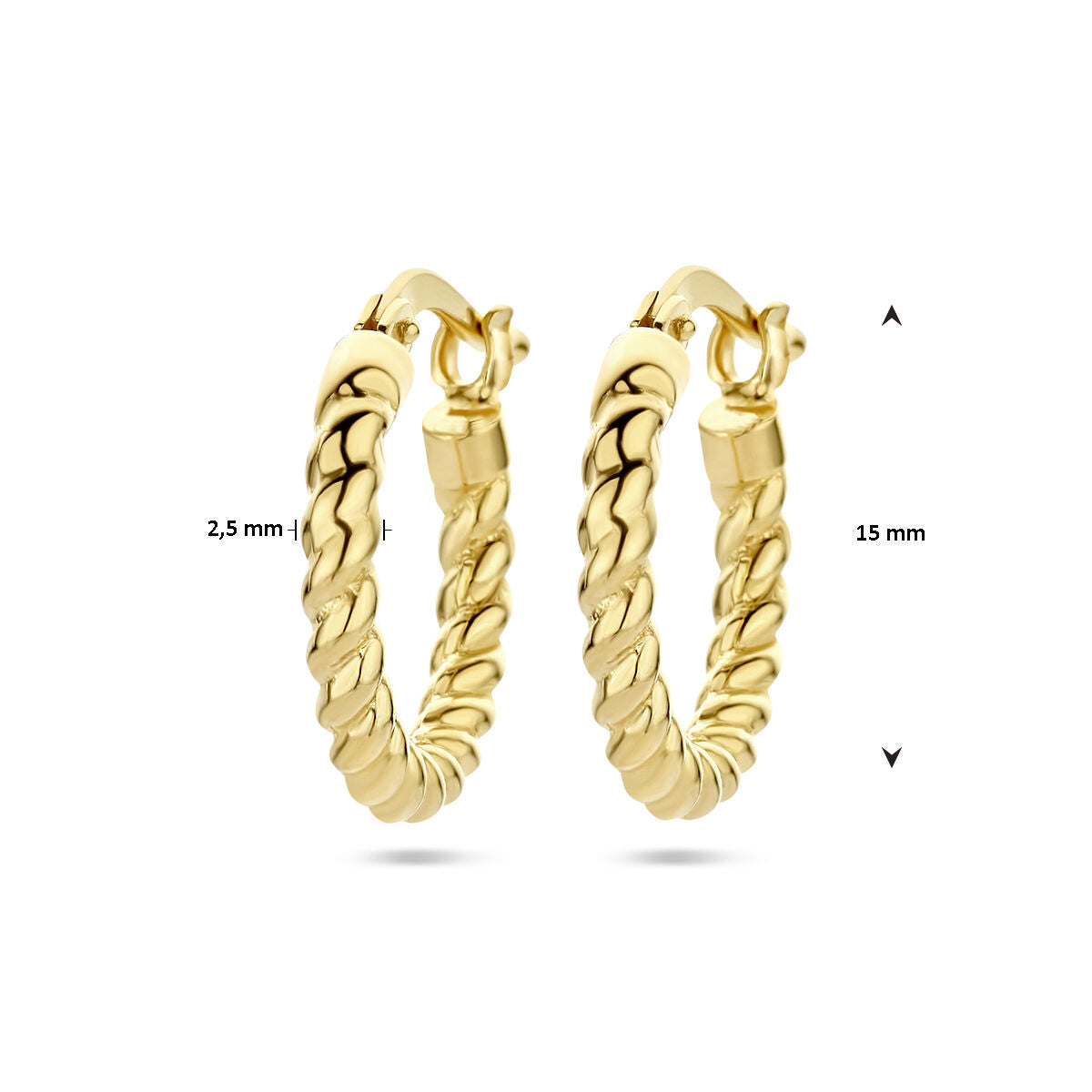 cerchietti tubo ritorto 1 micron argento dorato (giallo)