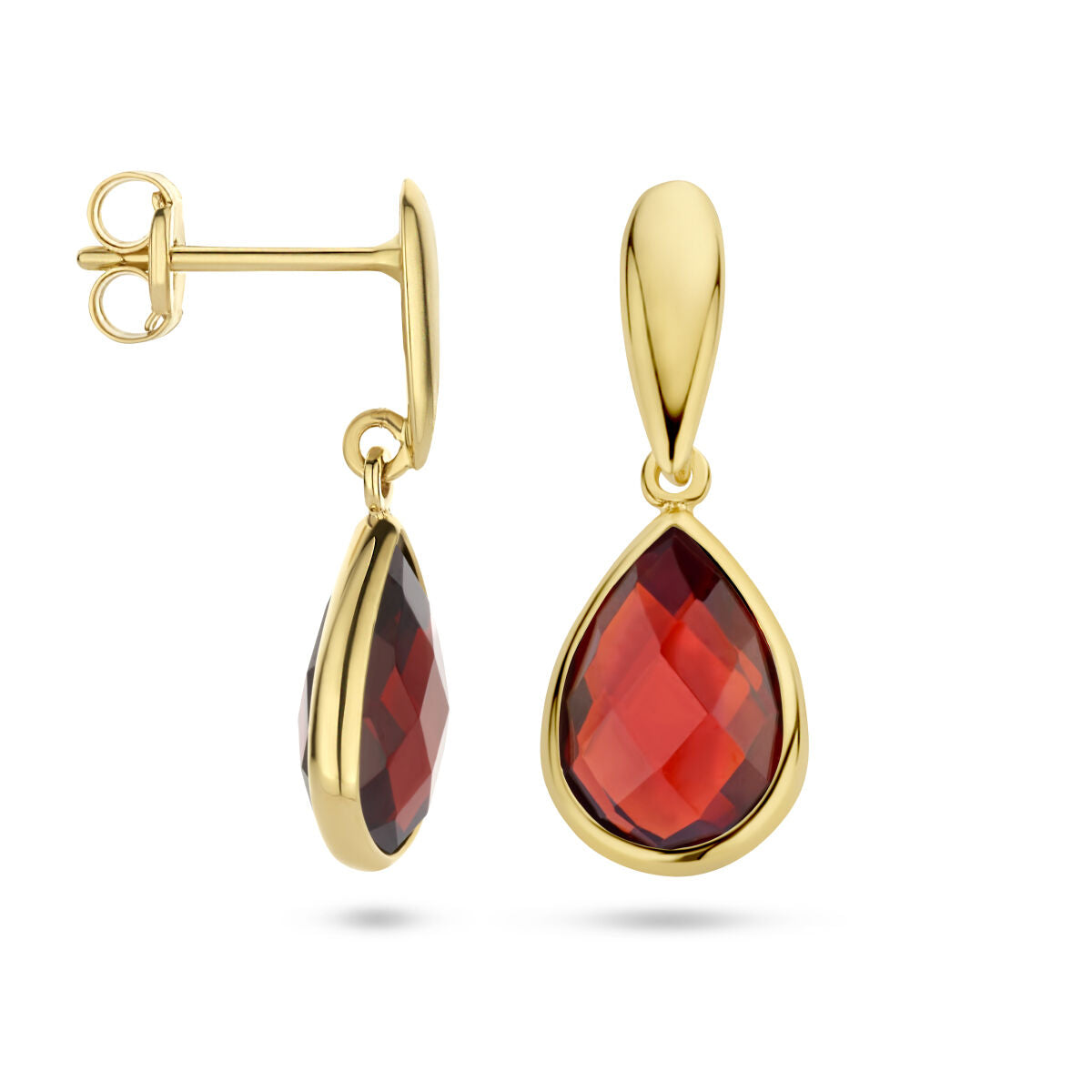 orecchini pendenti granato 14K oro giallo
