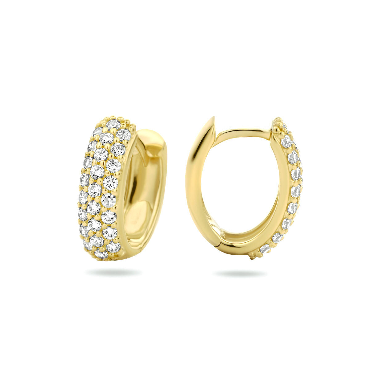 orecchini a cerchio zircone 14K oro giallo