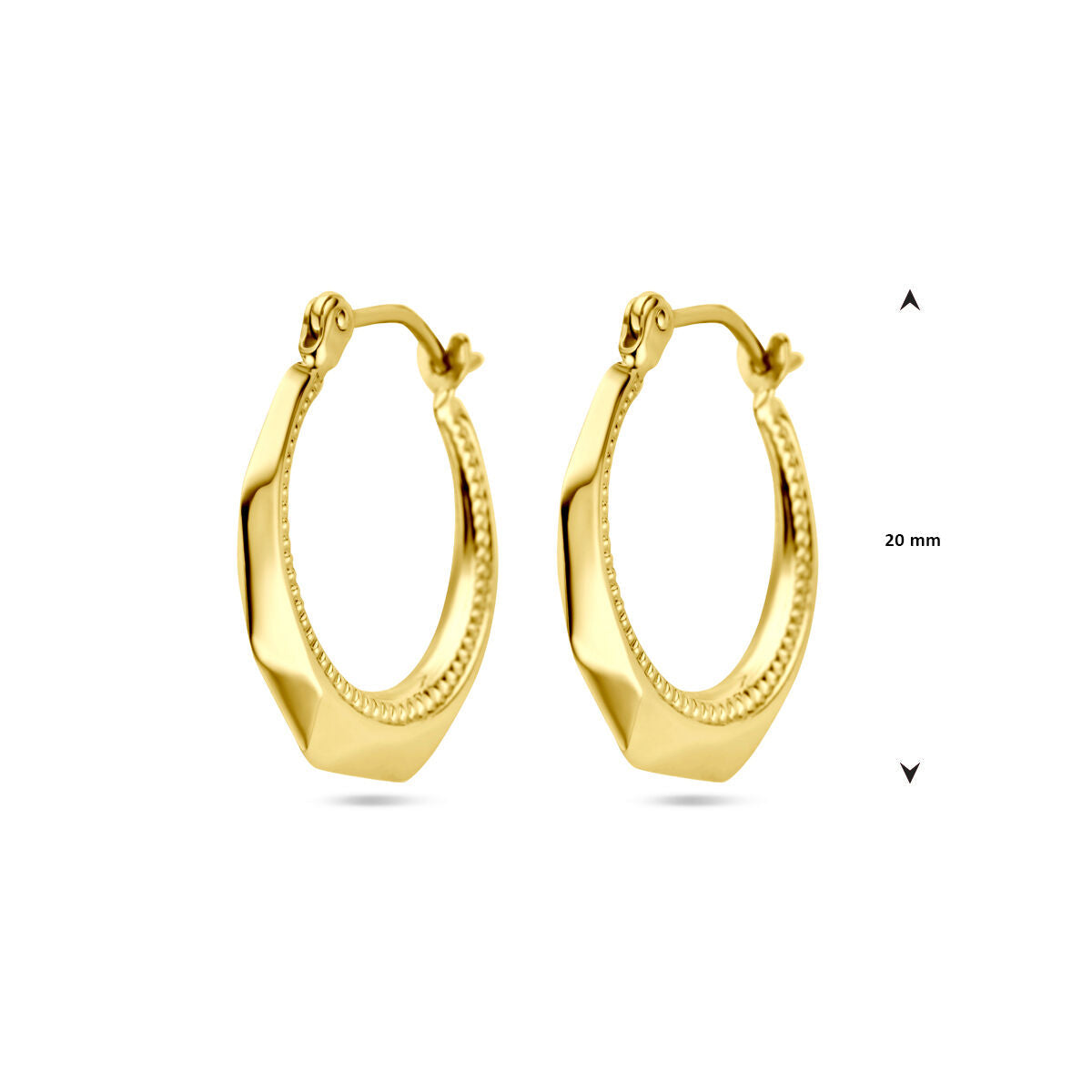 Orecchini a cerchio lapide 14K oro giallo
