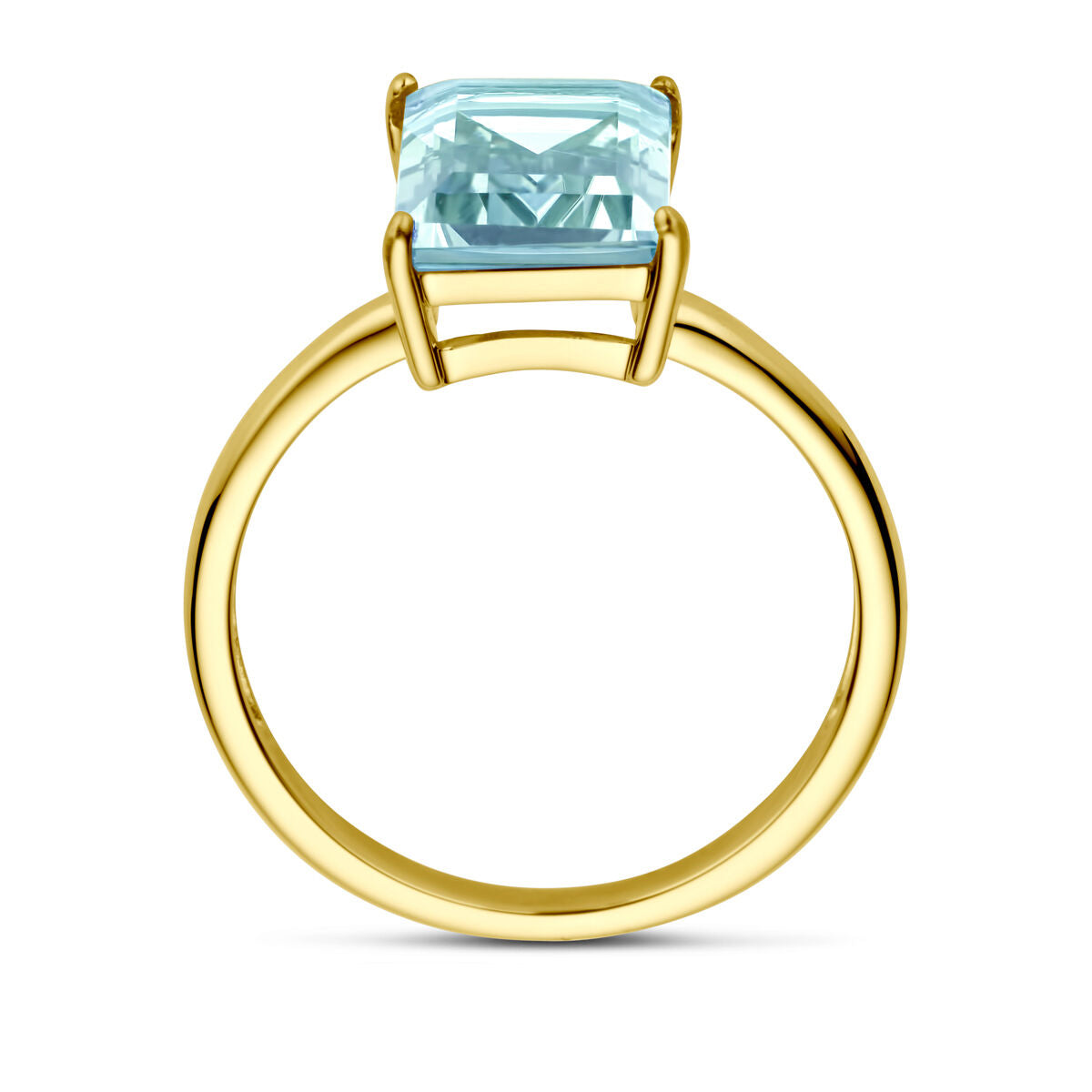 anello topazio blu 14K oro giallo