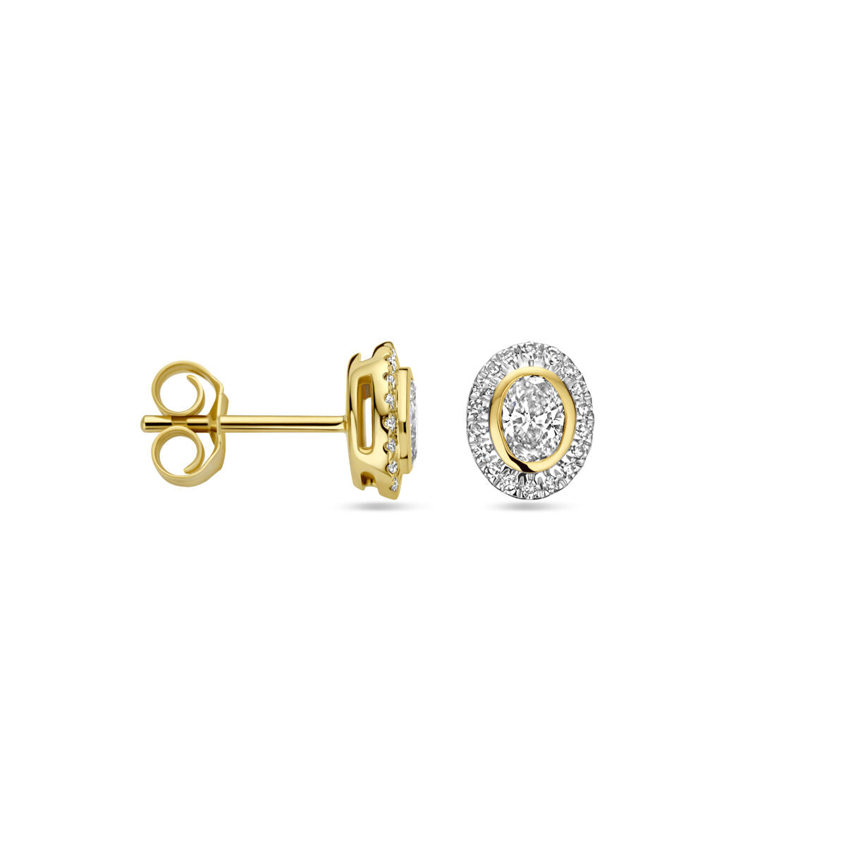orecchini a perno diamante 0.50ct (2x 0.25ct) h si 7,5 mm oro giallo 14K