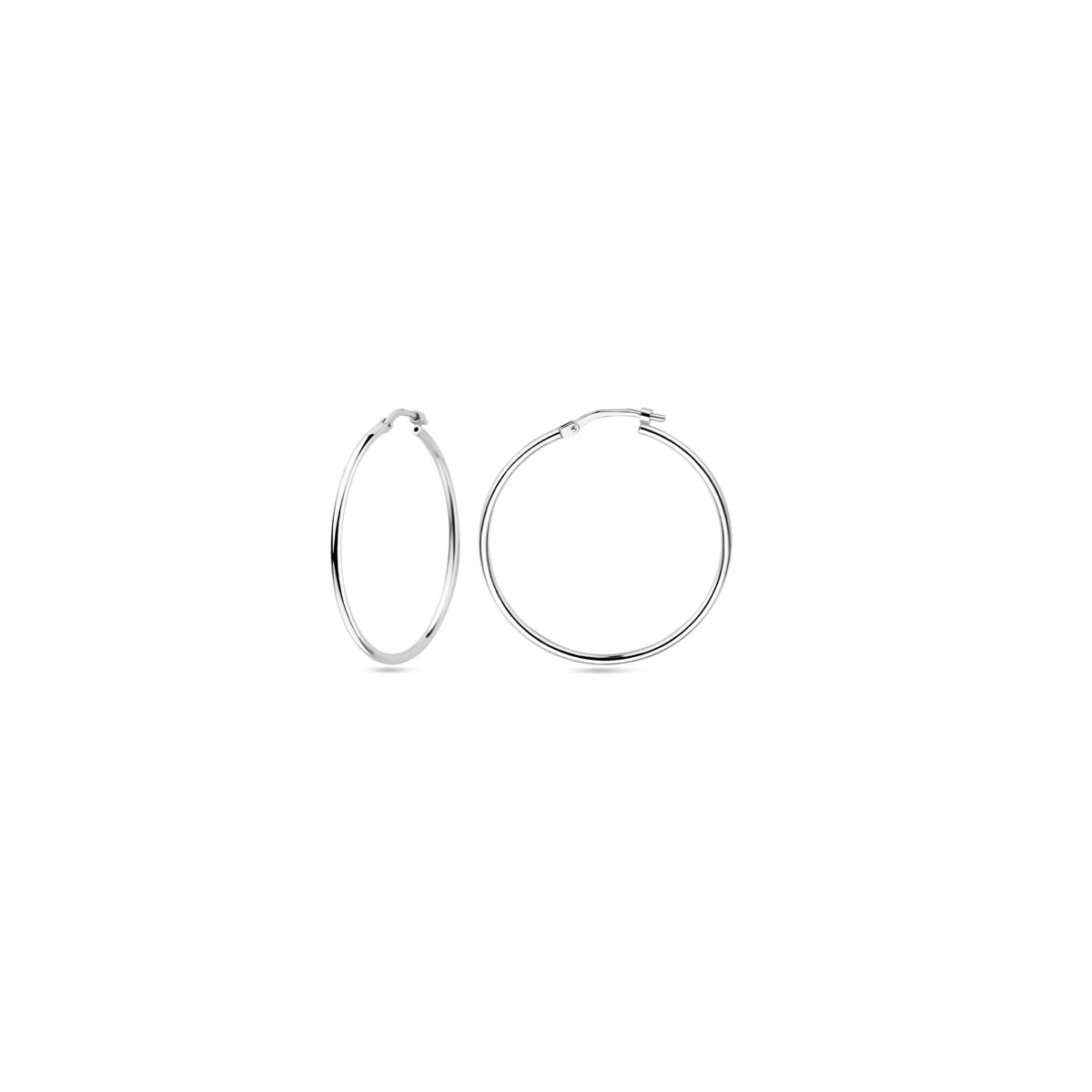 orecchini a cerchio tubo tondo 1,5 mm argento rodiato