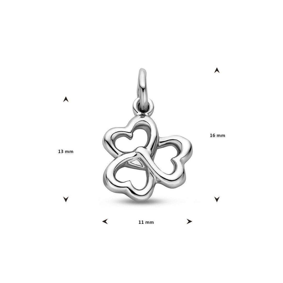 hanger hartjes zilver gerhodineerd