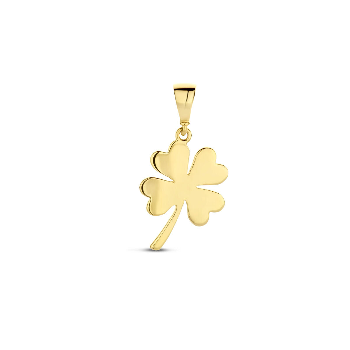 Ciondolo a forma di quadrifoglio in oro giallo 14K.