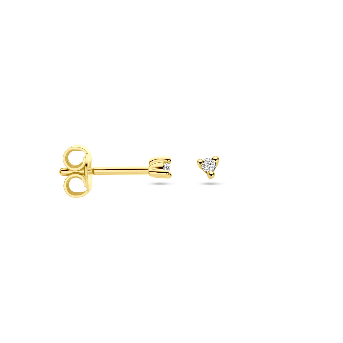 orecchini a bottone diamante 0.04ct (2x 0.02ct) h p1 oro giallo 14K