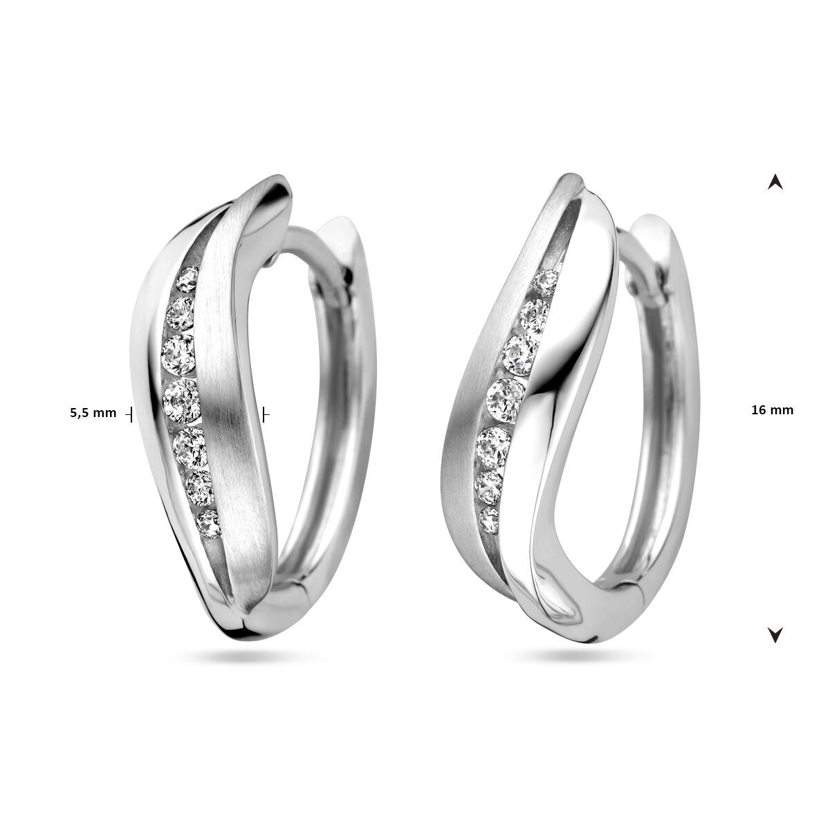 orecchini a cerchio zircone argento rodiato