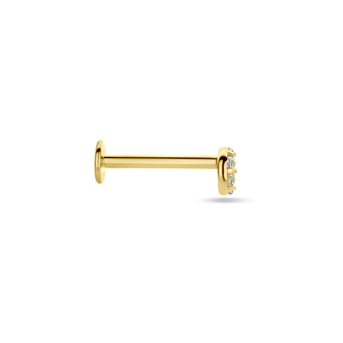 Piercing flat back zircone 3,5 mm oro giallo 14K