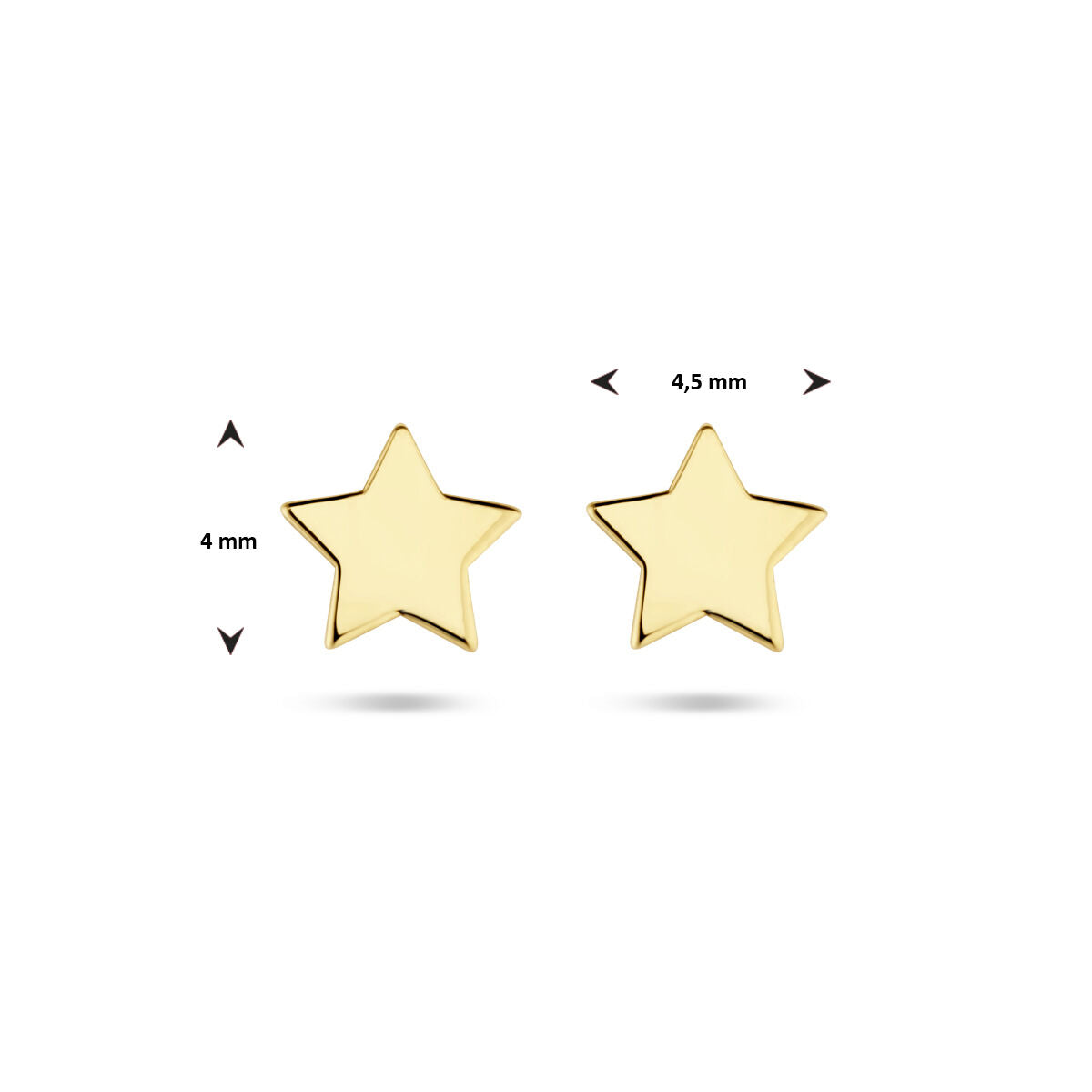 orecchini a bottone stella oro giallo 14K