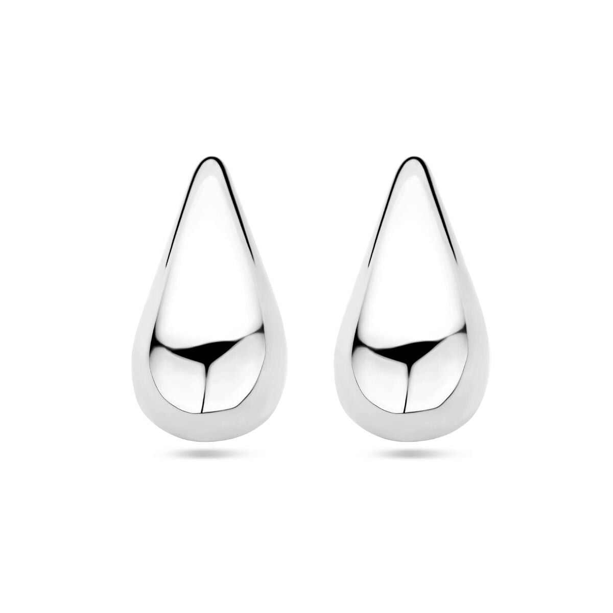 orecchini a bottone goccia argento rodiato