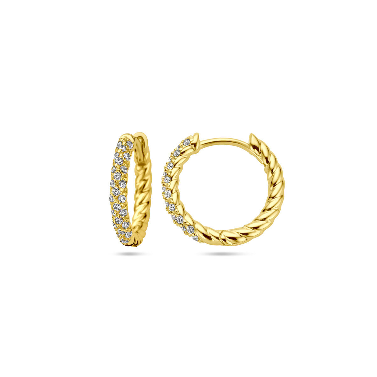 orecchini a clip con zircone 1 micron argento placcato oro (giallo)