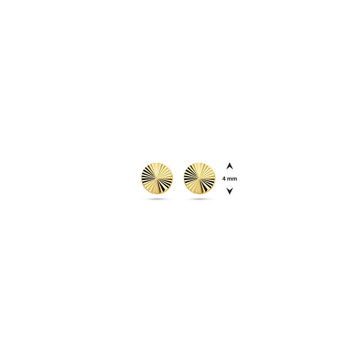 orecchini a perno sfaccettati 4,0 mm 14K oro giallo