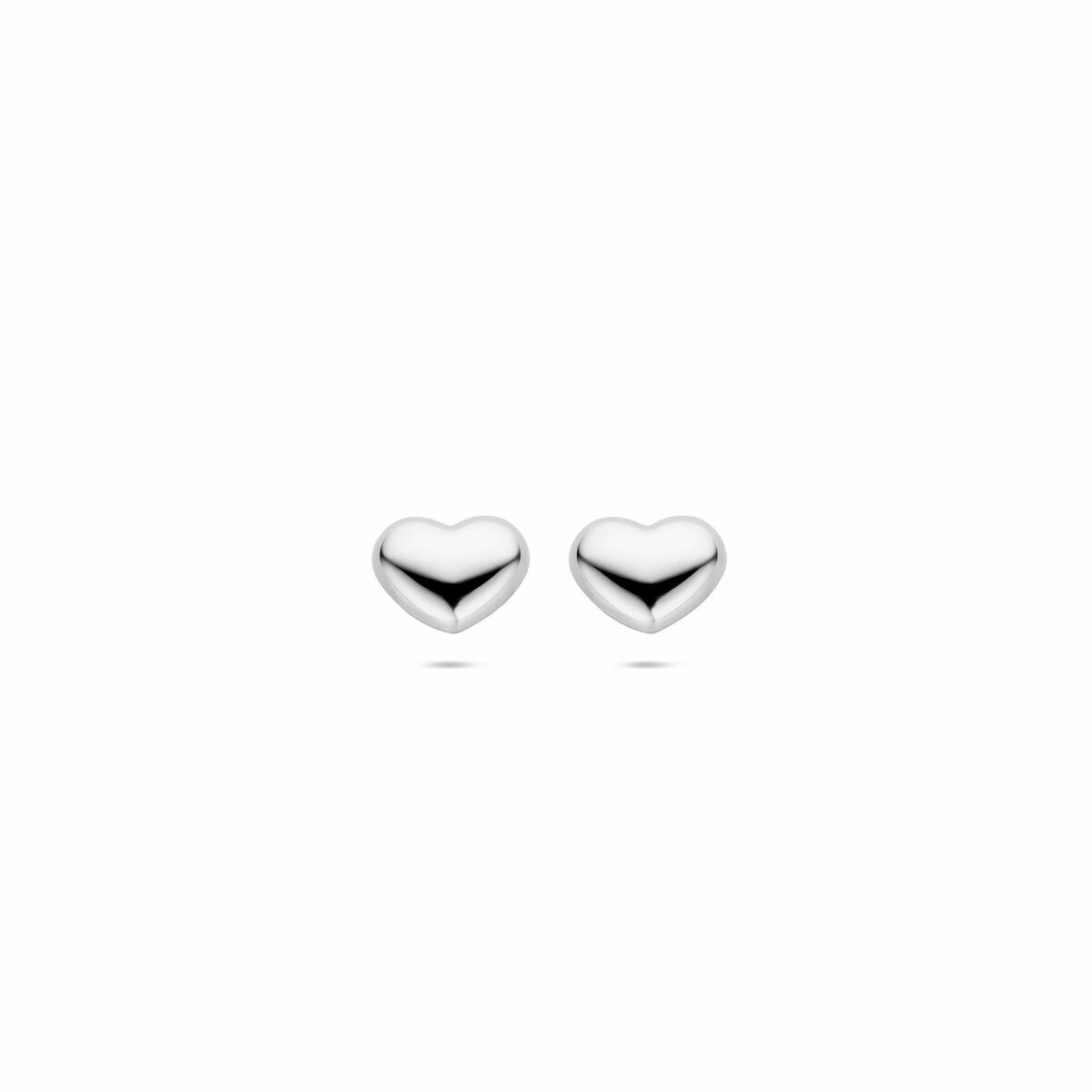 orecchini a bottone cuoricino 8,5 mm argento rodiato