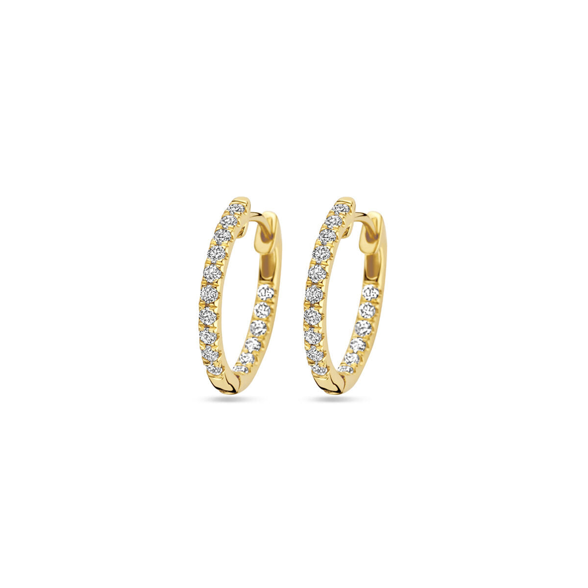 Orecchini alla creola in oro giallo 14K con diamanti lab-grown da 0,46 ct.